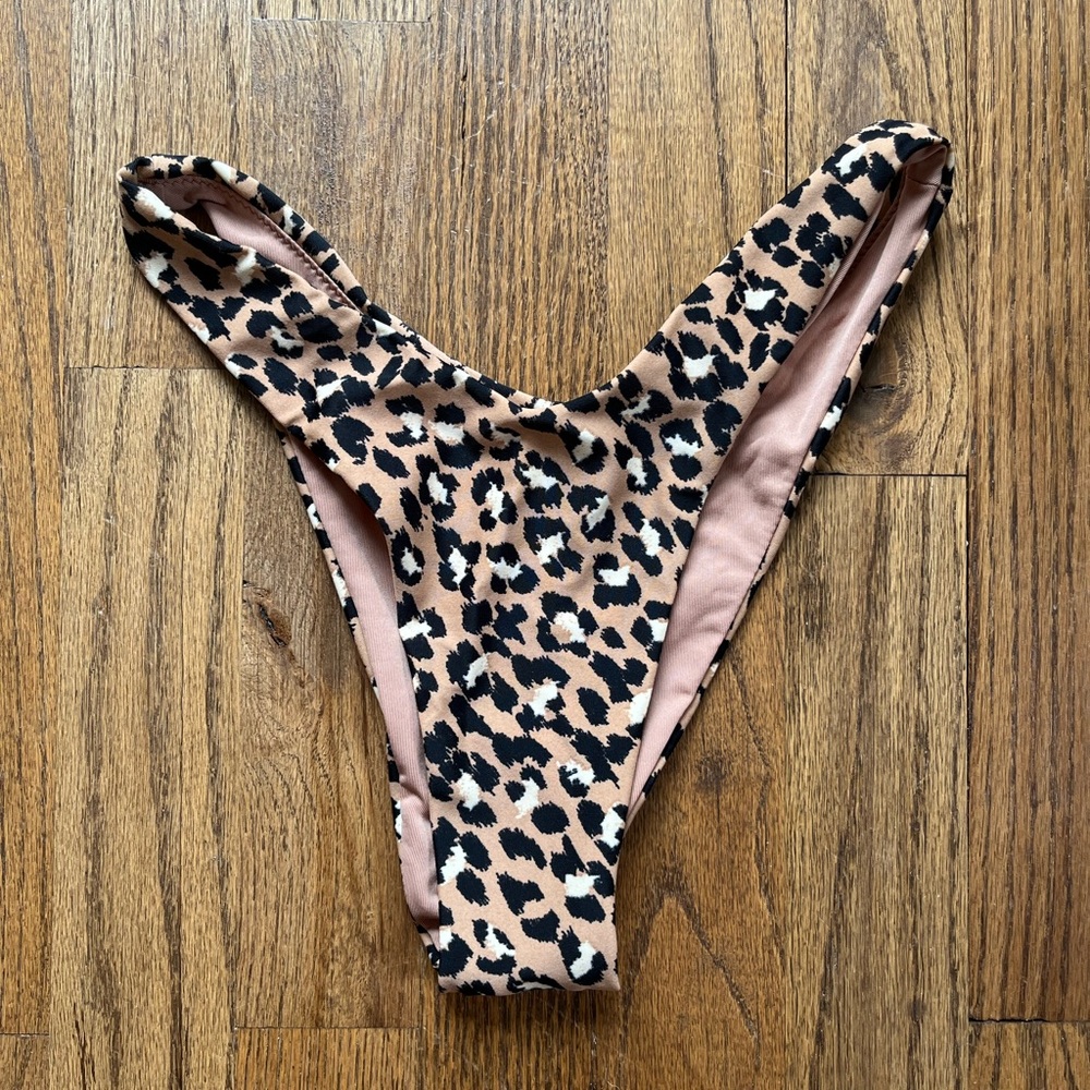 Aerie Leopard Super High Cut Cheekiest Bikini Bottom